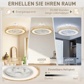 Homcom 50 cm Deckenventilator Beige