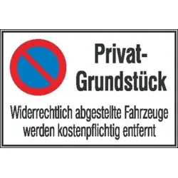 SafetyMarking Parkverbotsschild Alu B600xH400 mm Privatgrundstück