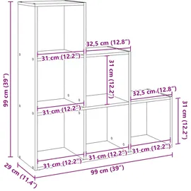 vidaXL Bücherregal 99 x 29 x 99 cm Braun