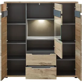 Innostyle Highboard 125 x 128 x 38 cm Viking Eiche Optik / Graphit
