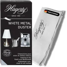 Hagerty White Metal Duster I 100% Baumwolltuch für die Reinigung von Edelstahl I Poliertuch I Putzlappen aus Baumwolle I Anti-Anlauf-Effekt I Für Gegenstände aus weißem Metall