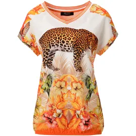 Aniston CASUAL Shirtbluse mit Leopard, tropischen Vögeln, Blüten und Blättern braun|bunt|gelb|grün|rosa|rot 44 EU