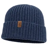 Balke Strickmütze Rollrand-Strickmütze aus Kaschmir-Woll-Mix mit Umschlag blau