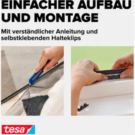 Tesa Insektenschutzfenster Anklipsrahmen 120 x 140 cm Anthrazit