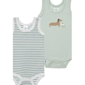 LILIPUT Body "Dackel", Mädchen, Gr. 74/80, EURO-Größen, grün (hellgrün), 95% Baumwolle, 5% Polyester, bedruckt, Rundhals, Bodys Body, 2er-Pack mit bequemem Rundhalsausschnitt
