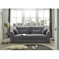 ed exciting design Schlafsofa ED EXCITING DESIGN "Angelina", grau (dunkelgrau), B:250cm H:95cm T:125cm, 92% Polyester, 8% Nylon, Sofas, frei im Raum stellbar, mit Bettkasten, mit Schlaffunktion