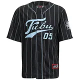 FUBU FM232-003-1 FUBU Varsity Pinstripe Baseball Jersey - Schwarz - M
