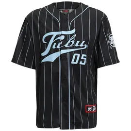 FUBU FM232-003-1 FUBU Varsity Pinstripe Baseball Jersey - Schwarz - M