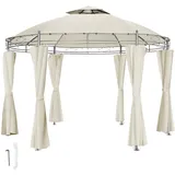 Tectake Siana 3,5 m Ø  inkl. Seitenteile creme