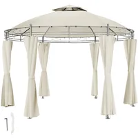 Tectake Siana 3,5 m Ø  inkl. Seitenteile creme