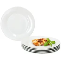 Mambocat 6er Set Tommy Speiseteller 24cm weiß Porzellan