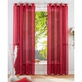 bruno banani Gardine Linus, Bruno Banani, Ösen (1 St), halbtransparent, halbtransparent, gewebt, verschiedene Größen rot 130 cm x 225 cm