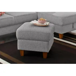 Polsterhocker HOME AFFAIRE "Palmera", silber, B:58cm H:48cm T:58cm, 100% Polyester, Struktur (100% Polyester), Luxus-Microfaser in Lederoptik (100% Polyester), Hocker, mit Stauraum, passend zur Serie »Palmera«