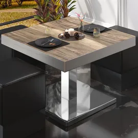 GGM Möbel BM | Bistro Loungetisch | B:T:H 70 x 70 x 41 cm | Sheesham / Edelstahl
