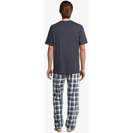 SCHIESSER Pyjama Night & Home Grau kariert / Blau 56