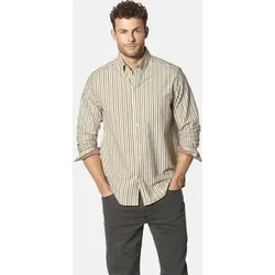 Langarmhemd BABISTA "Hemd CASSATOLI", Herren, Gr. XL, weit, beige (beige gestreift), Obermaterial: 100% Baumwolle CO., Langarm, Hemden