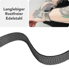 nalia Chronos Edelstahl-Armband für Apple Watch Magnet-Band Metallarmband - Stabil - Rostfrei Edelstahl Uhrenarmband, Schwarz