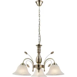 Globo 69007-3H Hängeleuchte Posadas 3x60W | E27 - Messing, weiß