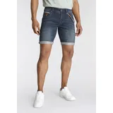 Bruno Banani Jeansshorts BRUNO BANANI, Herren, Gr. 36, N-Gr, blau (dunkelblau us), Denim/Jeans, Obermaterial: 70% Baumwolle, 28% Polyester, 2% Elasthan, gerade kurz, Jeans Jeansshorts, bequemer Sitz, gerade Beinform, mit praktischen Taschen