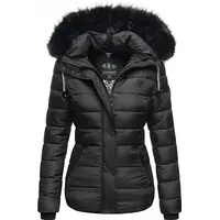 NAVAHOO Damen Winterjacke Steppjacke mit Kunstpelz Kapuze Zuckerbiene