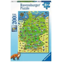 RAVENSBURGER 13337 Kinderpuzzle Bunte Deutschlandkarte 200 Teile