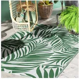 Outsunny Outdoor Teppich Wendbares Wetterfest Outdoorteppich Carpet mit Blätter-Muster