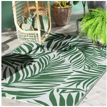 Outsunny Outdoor Teppich Wendbares Wetterfest Outdoorteppich Carpet mit Blätter-Muster