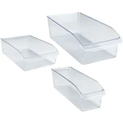 Aufbewahrungssystem WENKO "Kühlschrank-Organizer-Set", transparent, Kunststoff, Lebensmittelaufbewahrungsbehälter, Boxen für Vorräte & Lebensmittel, für Kühlschrank & Vorratsschrank