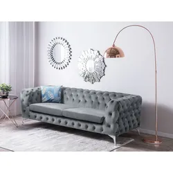 3-Sitzer Sofa Samtstoff grau SOTRA