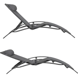 Happy Garden Galapagos 2er Set Liegen 195 x 65 x 22 cm Grau