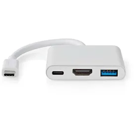 Nedis USB Multi-Port-Adapter USB 3.2 Gen 1 - USB-CTM Stecker, HDMITM Ausgang, USB-A Buchse, USB-CTM Buchse, 5 Gbps, weiß