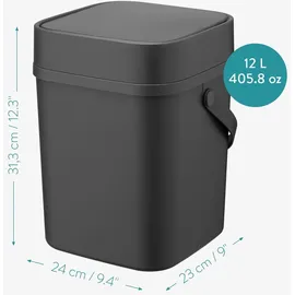 Navaris Mülleimer 12 l Grau