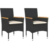 vidaXL Gartenstuhl 54,3 x 66,8 x 42 cm schwarz 2 St.