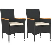 vidaXL Gartenstuhl 54,3 x 66,8 x 42 cm schwarz 2 St.