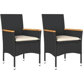 vidaXL Gartenstuhl 54,3 x 66,8 x 42 cm schwarz 2 St.