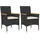 vidaXL Gartenstuhl 54,3 x 66,8 x 42 cm schwarz 2 St.