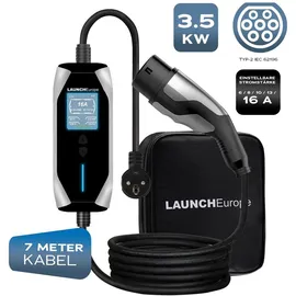 Launch Tragbares Elektroauto-Ladegerät Mobile Wallbox Typ 2 (3,68 kW, 16 A) 7 m