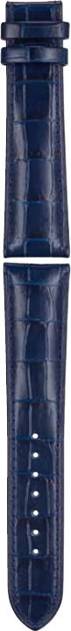 Union Glashütte Kalbsleder Kalbslederband 20/18mm D610003860 - Krokoprägung blau, Naht Ton in Ton