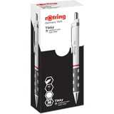 rOtring Tikky-Kugelschreiber | blaue Tinte | mittlere Spitze (1,0 mm) | weißerSchaft | federleicht mit gummiertem Soft-Touch-Griff | 12 Stück