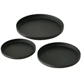 Boltze Untersetzer für Kerzen mio, 3er-Set, schwarz matt