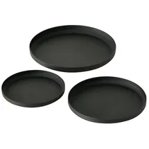 Boltze Untersetzer für Kerzen mio, 3er-Set, schwarz matt