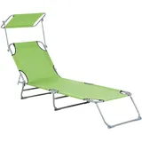 Beliani Gartenliege Grün Silber 58x205x80