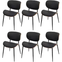 MCW Esszimmerstuhl MCW-O45 Kunstleder schwarz 6er Set