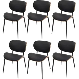 MCW Esszimmerstuhl MCW-O45 Kunstleder schwarz 6er Set