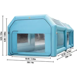 Vevor Aufblasbare Lackierkabine 7 x 4 x 2,5 m