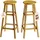 CASARIA CASARIA® 4er Set Holz Akazie Outdoor 75cm Sitzhöhe Fußstütze 150kg Belastbarkeit Massiv Rund Rustikal Garten Küche Bar Stuhl Hocker Braun