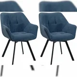 CLP Esszimmerstuhl 2er Set ergonomisch Jordi Cord, drehbar mit Armlehnen, Polstersessel, 4-Fuß-Metallgestell, bis 150 kg, mit Bodenschonern