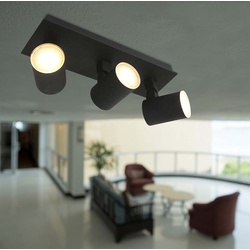 Spotleiste Deckenleuchte Wohnzimmerlampe LED 3-Flammig schwarz dimmbar GU10