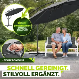 tillvex Gartenbank 3-4 Sitzer 300 x 60 x 91 cm Weiß