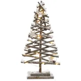 Decoris Micro Led Rattanbaum, Schneeeffekt, 50 cm, Mehrfarbig